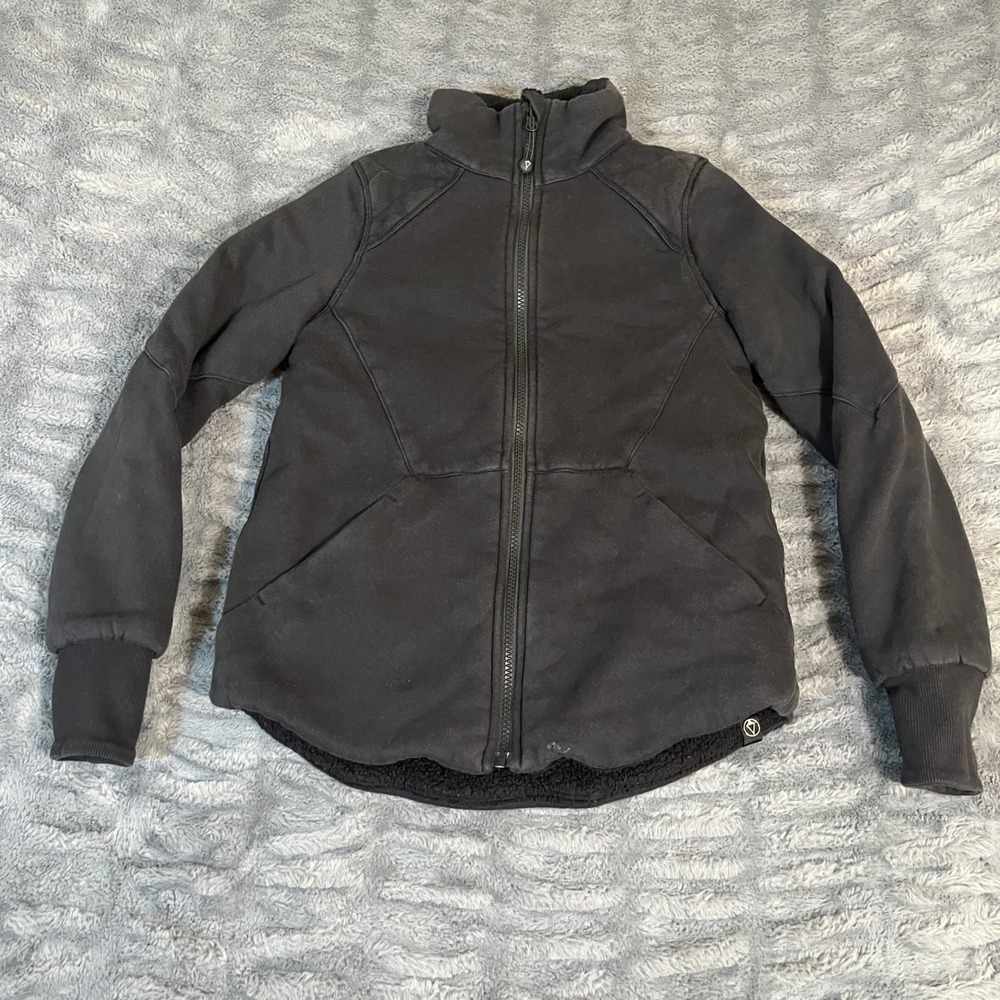 Ivivaa Girls Size 12 Black Quilted Fleece Lined Jacket Full Zip